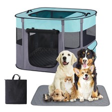 Portable Dog Cat Playpen with Waterproof Pad,Collapsible Pet Puppy Kitten Cra...