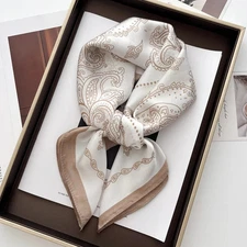 Luxury New Design Satin Print Scarf Women Scarves Bandana Hijab Neckerchief Shaw