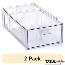 Clear Medium Storage Drawer Stackable Organizer W/ Pull Out Closet Bedroom New