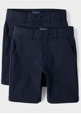 Childrens Place Boys Uniform Quick Dry Chino Shorts - Sz 14 - Navy - set of 2