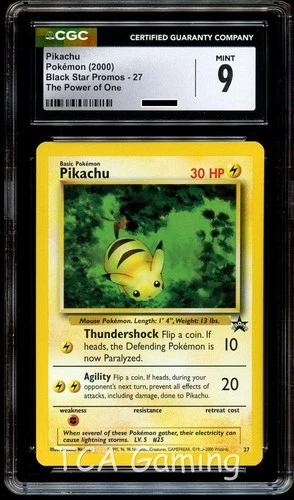 CGC 9 MINT Pikachu 27 "Bumblebee" WOTC Black Star PROMO Pokemon Card
