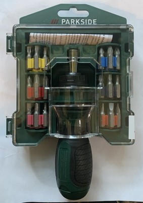 Parkside 31-Piece Ratcheting Screwdriver Set + Bits + Case - Brand
