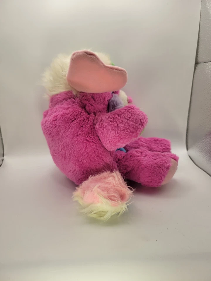 1986 Mattel Popples Pink Plush Fold Into Ball Toy Vintage Original Tail Attached - Image 3 of 4