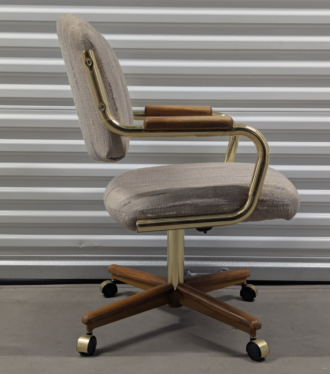 Vintage MidCentury Danish Modern Brass Clam Chair Office