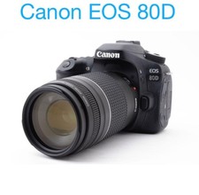 Canon EOS 80D Digital SLR Camera with 75-300mm Lens Set Excellent Condition
