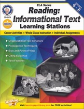 Reading, Grades 6 - 8: Informational Text Learning Stations English Lang - GOOD