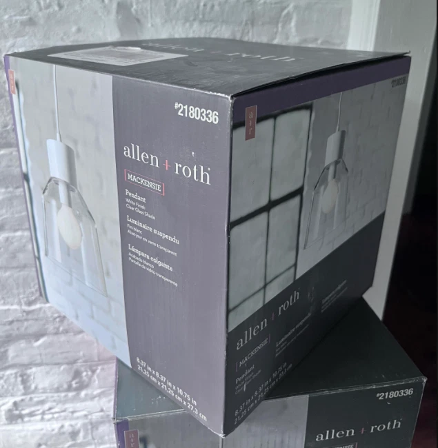 Lámpara colgante colgante tarro de vidrio transparente blanco francés de campo/casa de campo Mackensie Foto 2 de 4