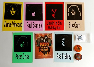 KISS STICKER SET 1978 Solo Albums Style Pin Set Kiss Kruise 2 2012