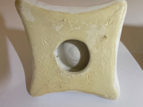 Vintage Van Briggle Matte White Candle Holders - Picture 9 of 11