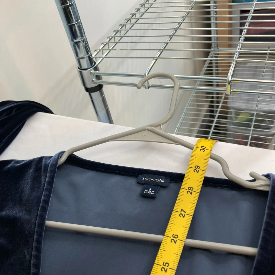 Body de mujer J Crew azul de terciopelo manga larga talla L básico elevado de vacaciones Foto 3 de 4