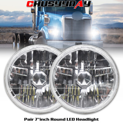 For Kenworth T2000 1997-2011 Pair 7inch Round Main/Dipped Beam With H4