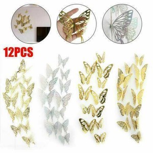 Download 12 Pcs Butterfly 3d Wall Stickers Art Decals Home Room Decorations Diy Decor Hot Ebay