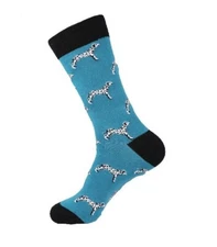 Teal Dalmatian Dog Socks Novelty Unisex 6-12 Crazy Fun SF121