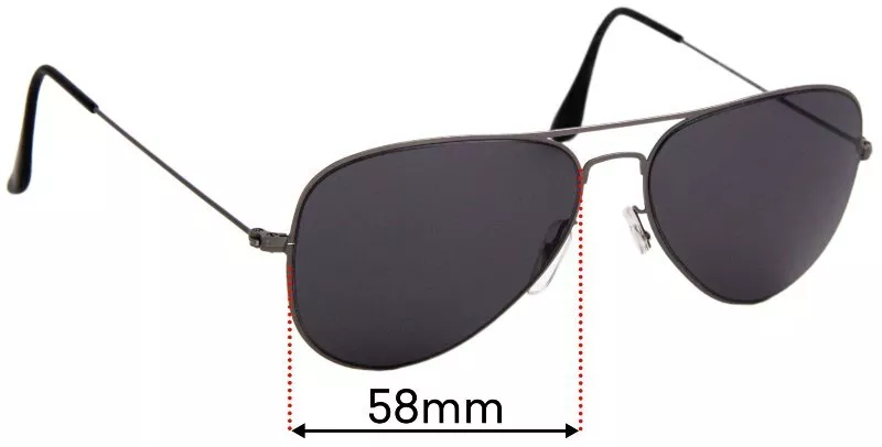 SFx Replacement Sunglass Lenses fits Ray Ban Aviator Flat Metal RB3513 58mm Wi
