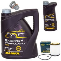 MotoröL Set 5W-40 6 Liter + ÖLfilter SH 4032 L + Schraube FüR BMW X4 4 Cabriolet