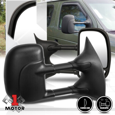 [Pair] Manual Telescoping Towing Side Mirror for 03-14 Ford E150 E250/Econoline