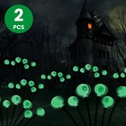 2Packs Solar Scary Eyeballs Lights Outdoor Halloween Lights Swaying Light Decor