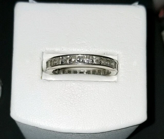 Anillo QVC Epifanía DQCZ Princesa Plata Esterlina Boda Eternidad Pulgar Banda  Foto 3 de 4