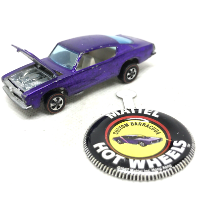 hotwheels custom barracuda バラクーダ redline Hot Wheels Redline Custom Barracuda 1967 Purple White Int. Made In