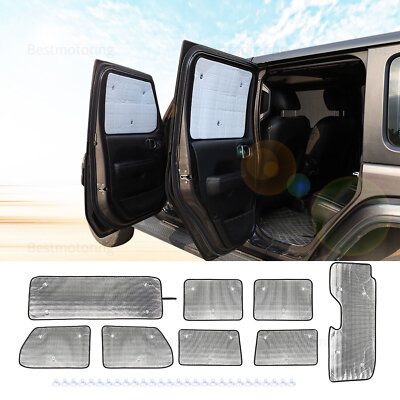 For 18-23 Jeep JL Windshield Side Window Sunscreen Sunscreen Sun Shade Sun Visor