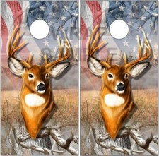 Buck Head Snow Camo Cornhole Wrap Bag Toss Skin Decal Sticker