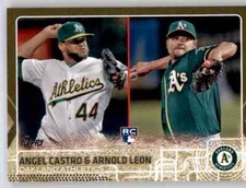 2015 Topps Update Gold Foil Angel Castro Arnold Leon #d /2016 Rookie RC Parallel