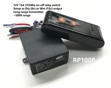 12V DC 15A 315mhz dry-contact ON/OFF switch 1 long range remote control RP100P