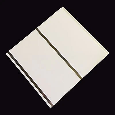 Gloss White With Chrome 8mm Ceiling Panels Cladding Bathroom Shower Wall Panels