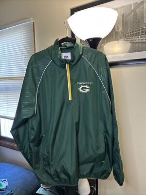 Vintage Green Bay Packer NFL Men's Size XL I/4 Zip Windbreaker