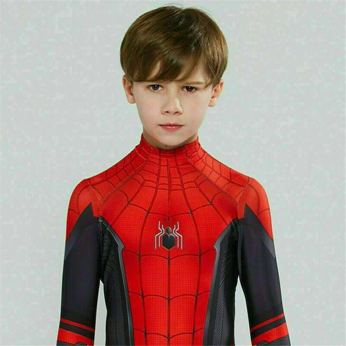 Children Spiderman Costume Boys Super Hero Fancy Dress Myers Cosplay Clothes UK - Picture 14 of 27