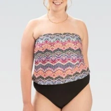 Swimsuit 20 Dolfin Women's Aquashape Awestruck One Piece Blouson Plus Size NWT