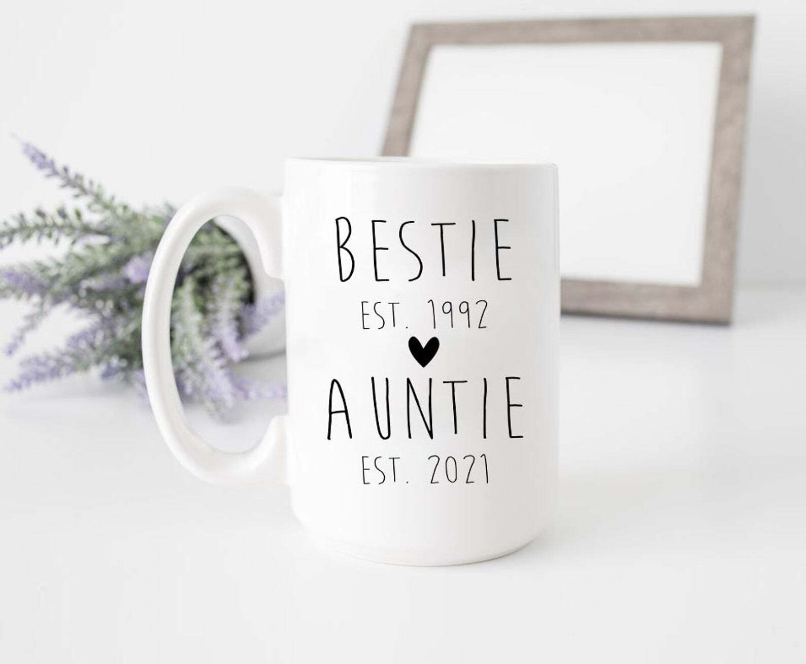 Bestie Auntie Coffee Mug Bestie Est Mug Auntie Est Mug Custom Est Mug New Auntie