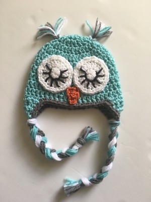crochet owl hat