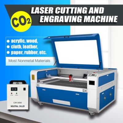 RECI 100W Hybrid CO2 Laser Cutting Engraving Machine 900X1300mm Chiller CW3000