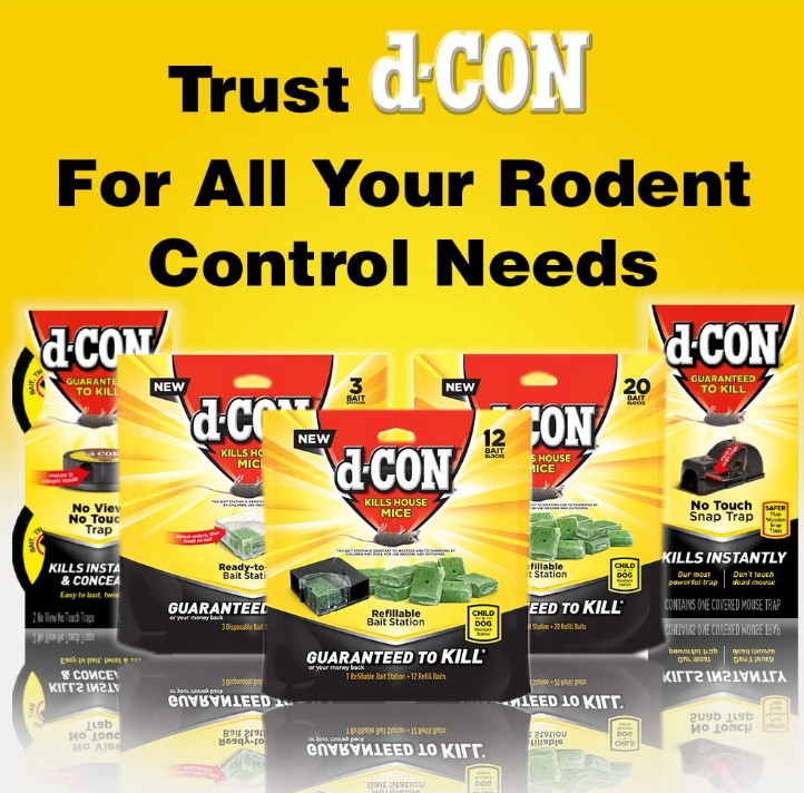 d-CON Refillable Corner Fit Mouse Bait Station, 1 Trap + 18 Bait Refills