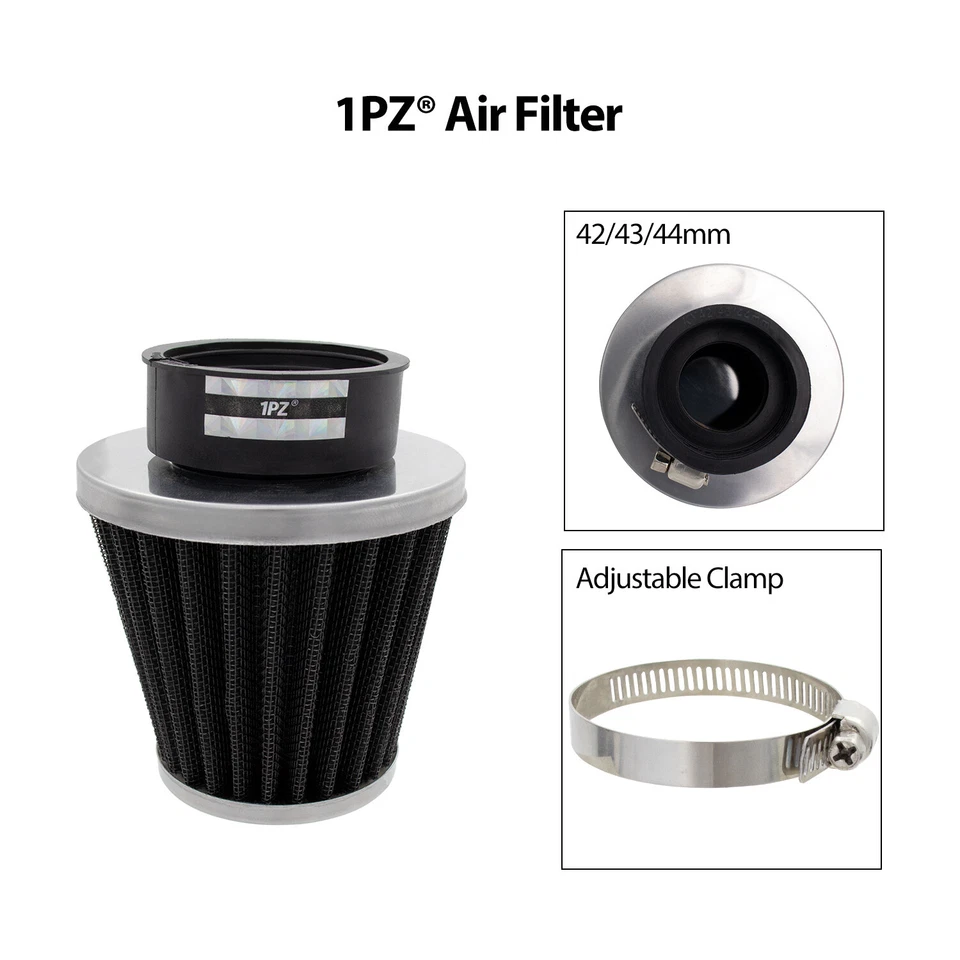4 filtros de aire 42 43 44 mm Yamaha Honda Kawasaki Suzuki GY6 Quad KZ1000 PW50 80 ATV Foto 4 de 4