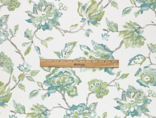 BALLARD DESIGNS SPRINGDALE GREEN WATERCOLOR FLORAL MULTIUSE FABRIC BY YARD 54"W - Picture 3 of 6