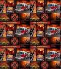 Fireman Firefighter Cotton Fabric-Firefighter Fireman Quilting Fabric-9945