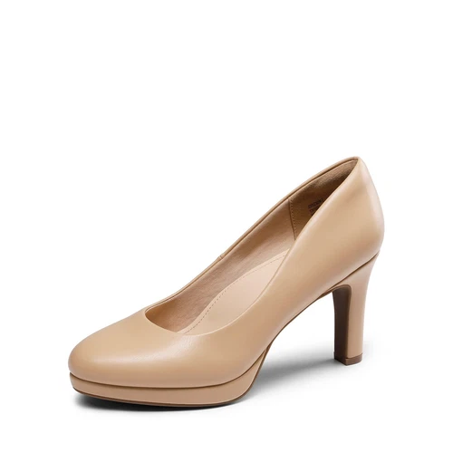 Women Slip On Pump Shoes Round Toe Low Heel Wedding Dress Platform Pump Shoes - Foto 15 di 17