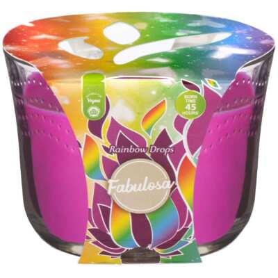 Fabulosa 45 hr Burn Candle Vegan Choice Fragrance Rainbow Drops
