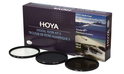 Hoya 77mm Digital Filter Kit II - Slim UV, Cir-PL, ND8 Filters & Case HK-DG77-II