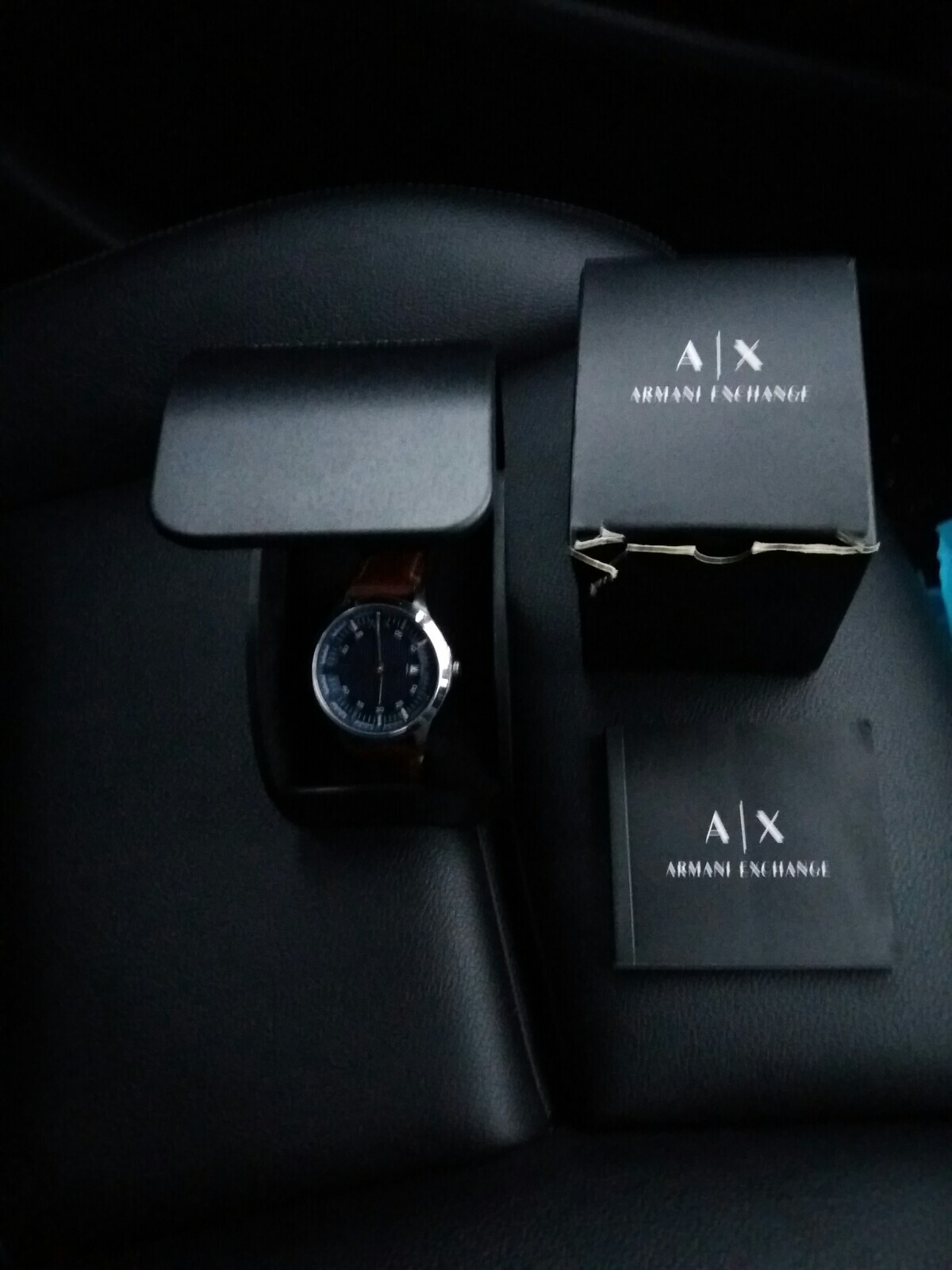 Mens Armani Exchange Designer Watch AX2133 Date Blue Steel Leather eBay
