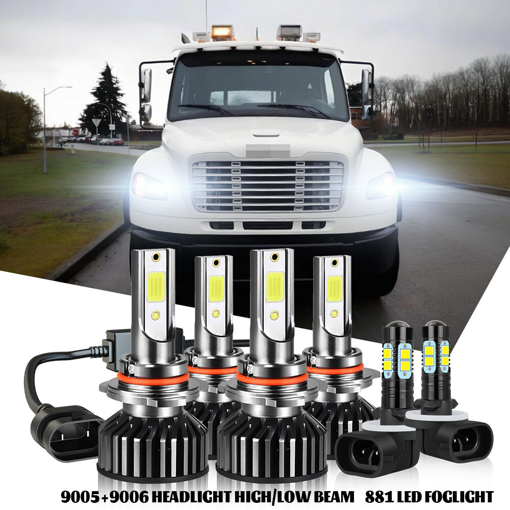 For Freightliner M2 106 2011-17 - Front LED Headlight Hi/Lo+Fog Light Bulbs Kit
