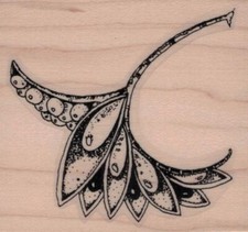 Whimsical Seed Pod 2 1/2 x 2 1/2" Rubber Stamp, Plants Stamp, Flowers, Trees
