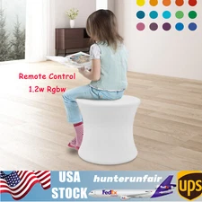 LED Light Cube Stools Chair 16 Colors Changing Rechargeable w/Remote Control