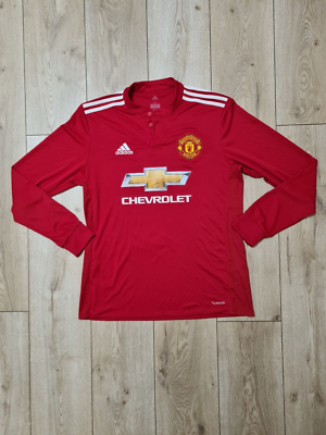 MANCHESTER UNITED 2017 2018 HOME FOOTBALL SHIRT SOCCER JERSEY LONG