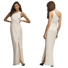 ANTHROPOLOGIE / BHLDN Bridesmaid Dress, Beige Cream Satin Wedding Evening, 10