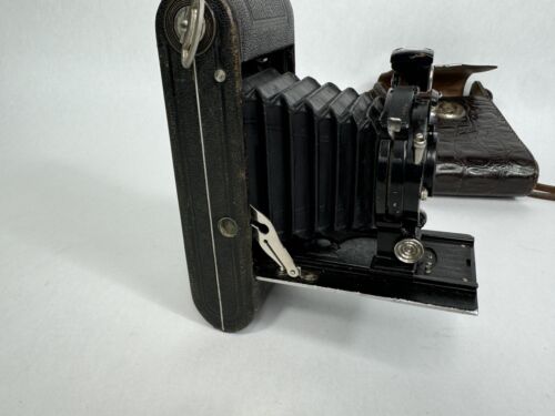 Cámara plegable estándar Agfa vintage con estuche de cuero - para piezas o reparación - Imagen 3 de 14