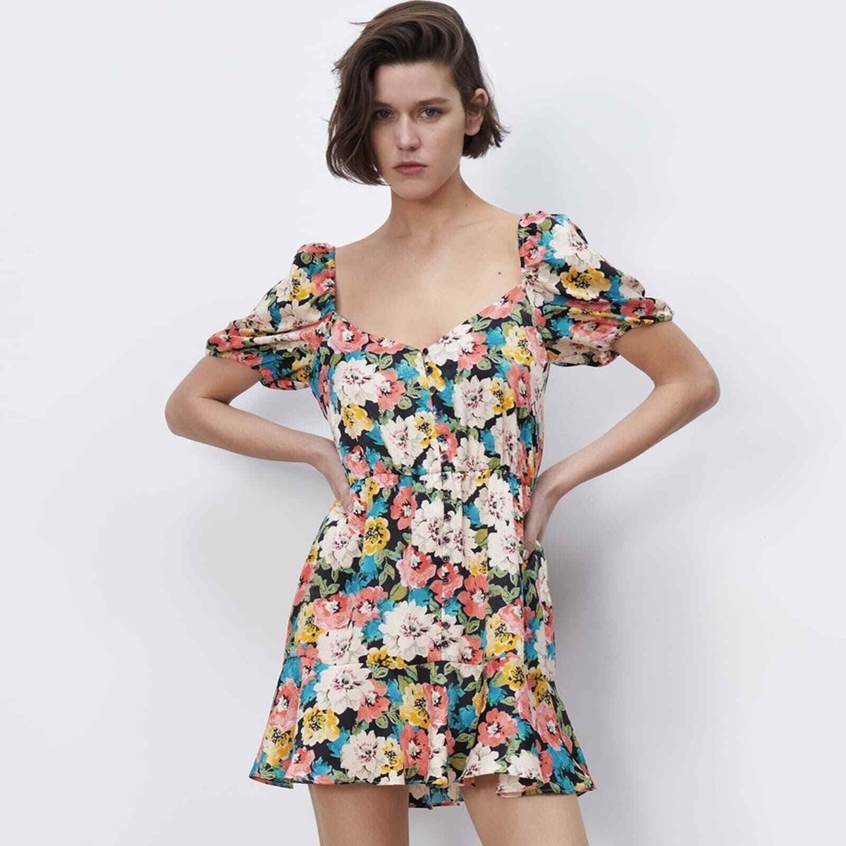 knee length dresses for ladies Come and Get It Pink Floral Mini Dress - US 12 main image 0