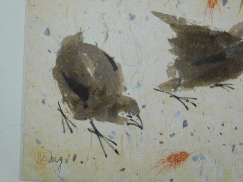 Victor Ing Listed Artist Original Gallery Painting of Chicks - Picture 6 of 9